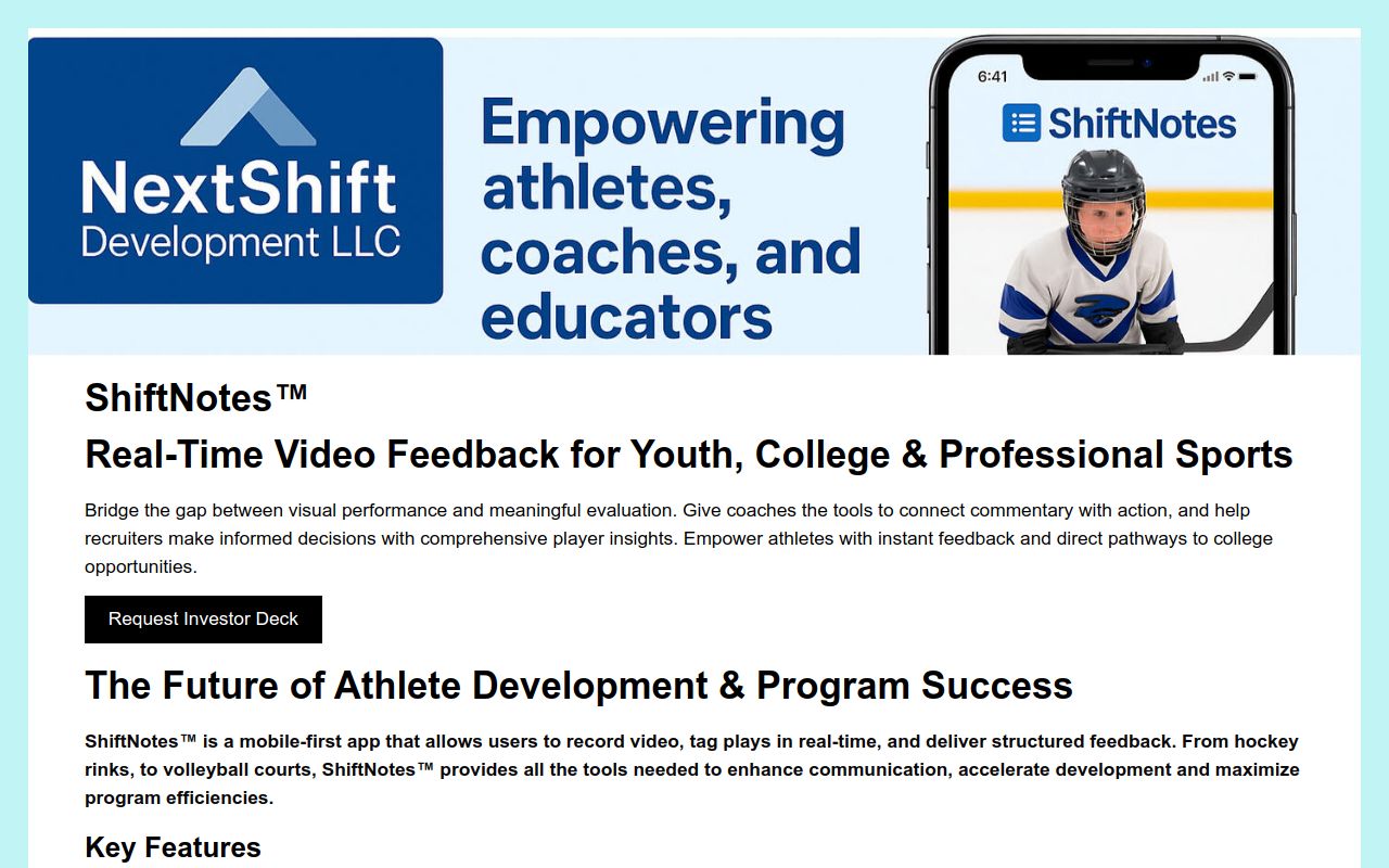 ShiftNotes™ | Real-Time Feedback for Youth Sports